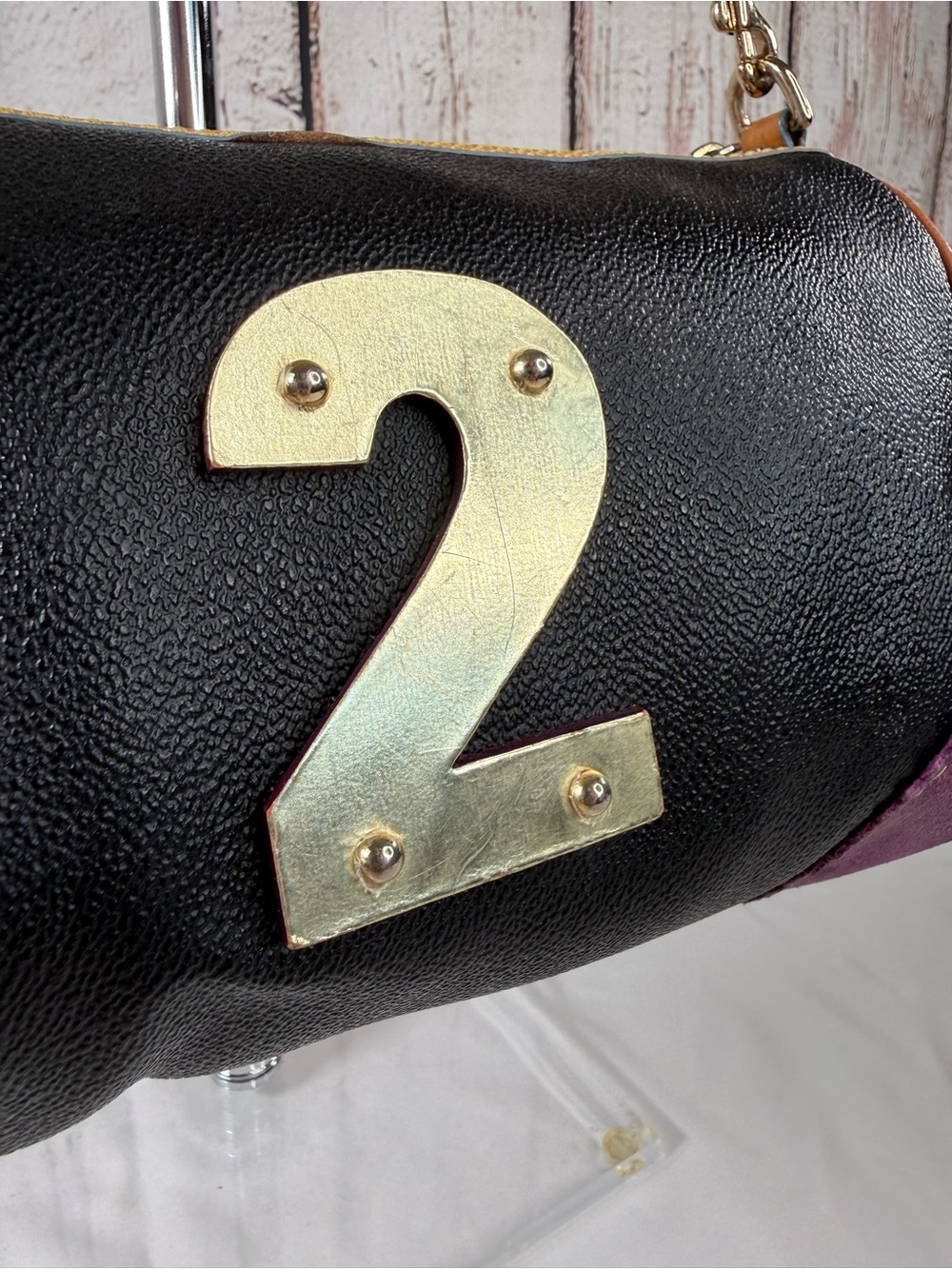 Vintage Y2K Dooney & Bourke Lindsay Lohan Alphabet Charm Leather Shoulder Bag - Picture 8 of 16